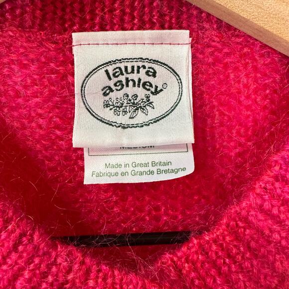 Vtg LAURA ASHLEY Cardigan Women's M Mohair Lace Coquette Cottagecore Fairycore - Picture 4 of 11